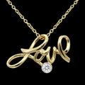 Love Necklace 24K Gold Plated with Crystal Pendant